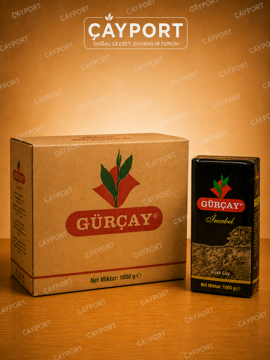 Gürçay İncebel Siyah Çay 1 Kg (12 Adet Koli)