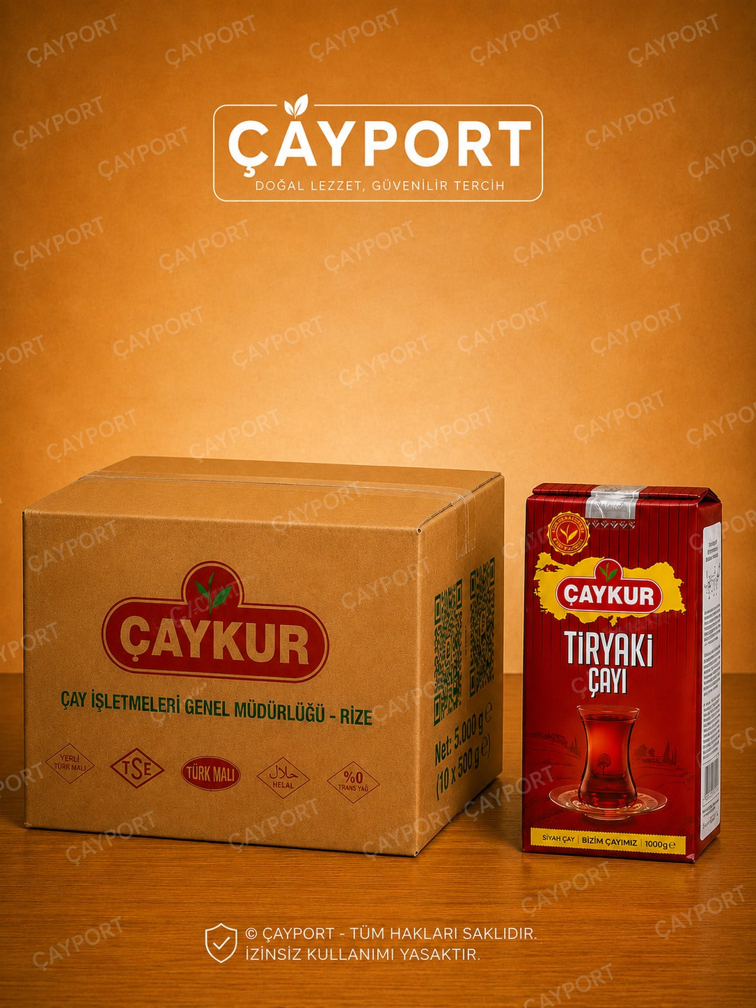 ÇAYKUR Tiryaki Siyah Çay 1 Kg (10'lu Koli)