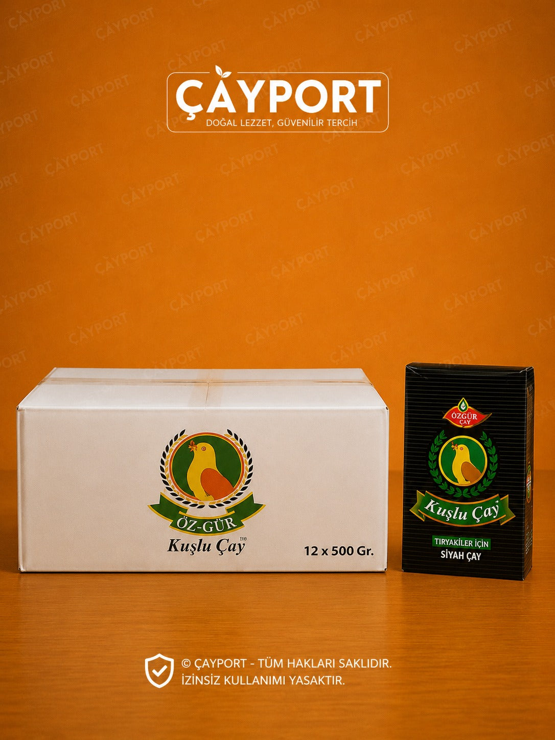 Özgür Çay Kuşlu Çay Siyah Çay 12 x 500 Gr Koli (6 Kg)