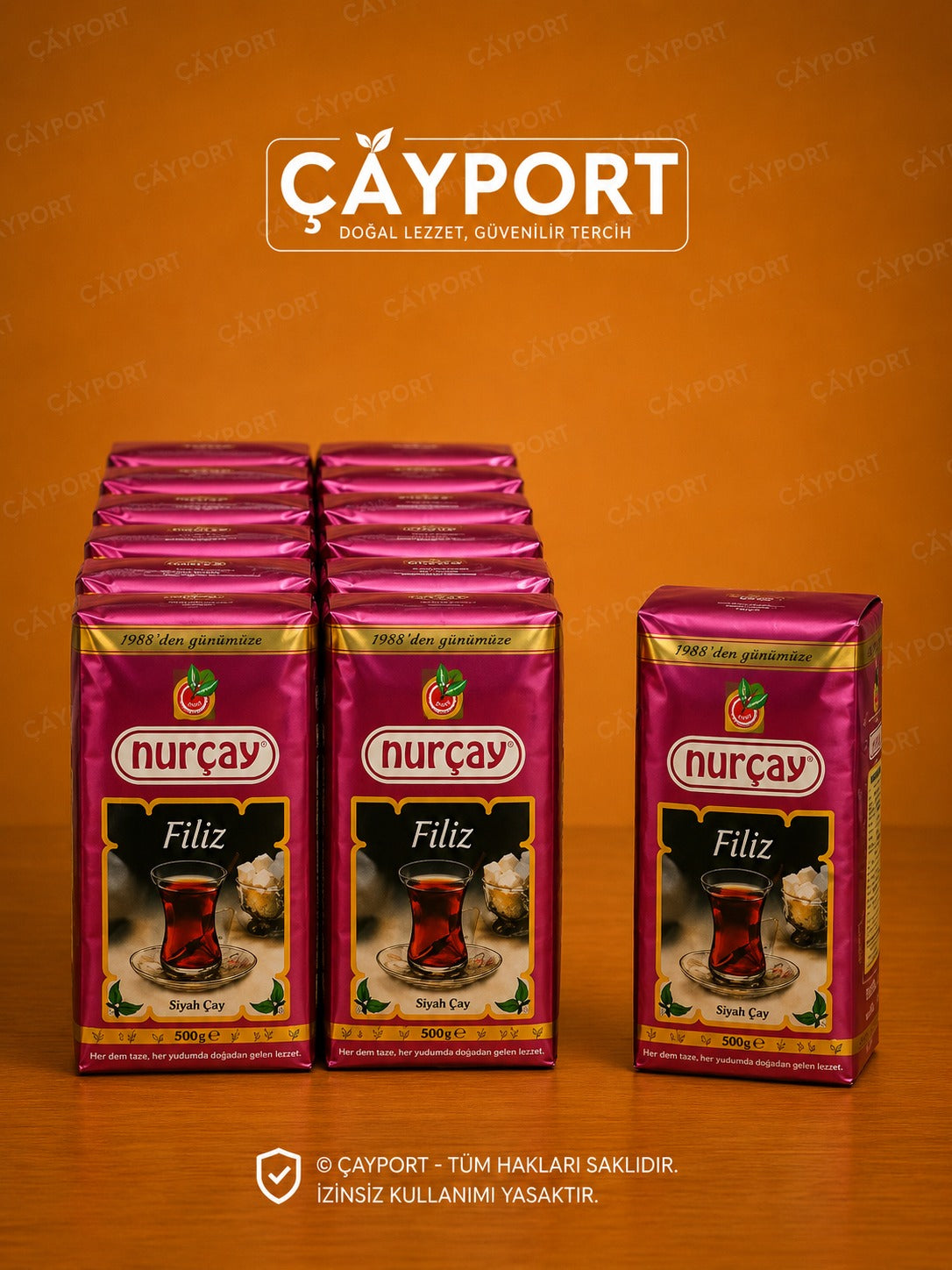 Nurçay Filiz Siyah Çay 500 gr x 10 Adet
