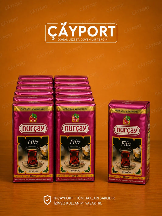 Nurçay Filiz Siyah Çay 500 gr x 10 Adet