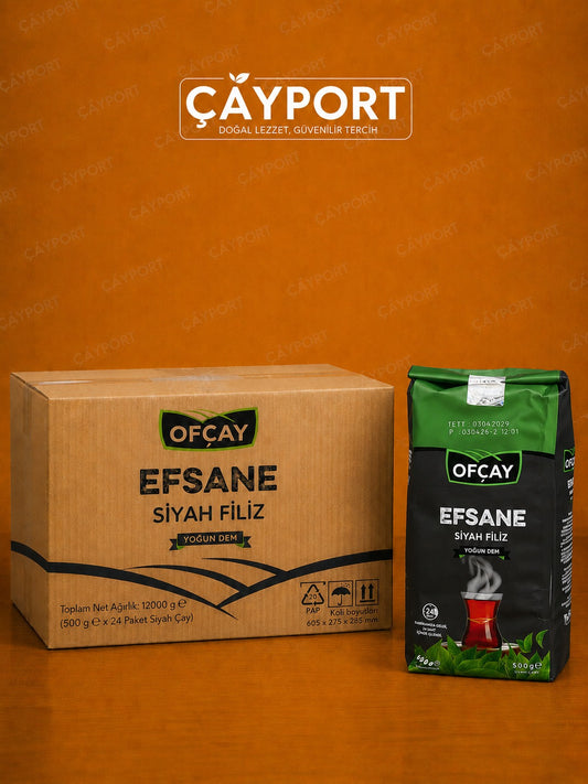 Ofçay Efsane Siyah Filiz Çay 500 gr x 24 Adet (12 kg)