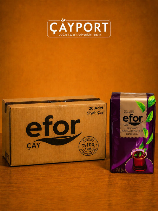 Efor Bergamot Aromalı Siyah Çay 500 gr x 20 Adet (10 kg)